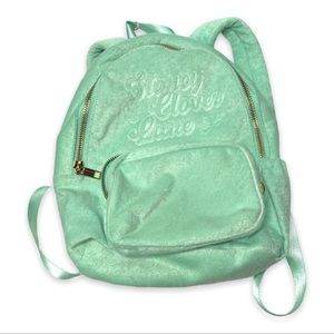 NEW Stoney Clover Lane Target TerryCloth Embossed Backpack Light Green Bag